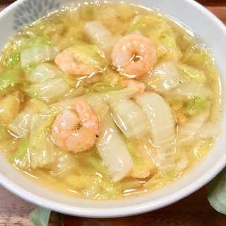 白菜とエビのあんかけ風丼